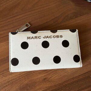 Marc Jacobs Black and White Polka Dots Leather Wallet